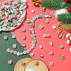 200Pcs Christmas Themes Handmade Polymer Clay Beads&nbsp;CLAY-CJ0001-95