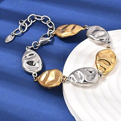 Textured 316L Surgical Stainless Steel Link Chain Bracelets for Women&nbsp;BJEW-D454-03GP