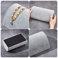 Velvet Half Moon Bracelet Jewelry Display Ramp Stands&nbsp;ODIS-WH0017-064