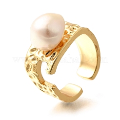 Natural Pearl Finger Rings&nbsp;RJEW-P113-21G