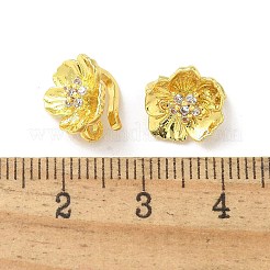 Brass Micro Pave Clear Cubic Zirconia Pendants&nbsp;KK-A236-09G