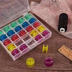 2 Boxes 25 Compartments Polypropylene(PP) Plastic Sewing Machine Bobbins with Storage Case&nbsp;CON-SZ0001-17