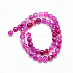 Natural Striped Agate/Banded Agate Beads Strands&nbsp;G-R003-01