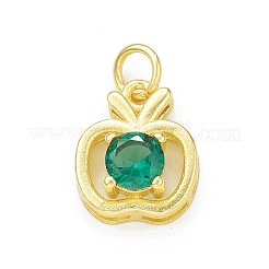 Rack Plating Brass Cubic Zirconia Charms&nbsp;KK-C011-52G