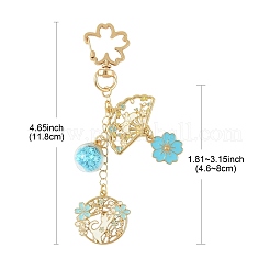 4Pcs Alloy Enamel & Glass Pendant Decorations&nbsp;HJEW-FS00049