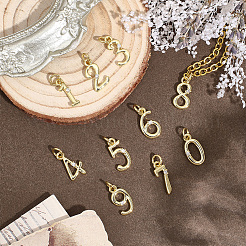 10Pcs 10 Styles Brass Micro Pave Clear Cubic Zirconia Charms&nbsp;KK-BBC0025-92