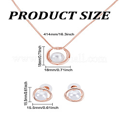 1 Set Alloy & Round Imitation Pearl Pendant Necklaces & Stud Earrings Sets&nbsp;SJEW-LP0001-57RG