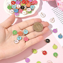 60Pcs 12 Colors Alloy Enamel Pendants&nbsp;ENAM-YW0008-02