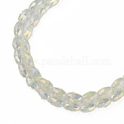 Electroplate Transparent Glass Beads Strands&nbsp;EGLA-N002-35-C03