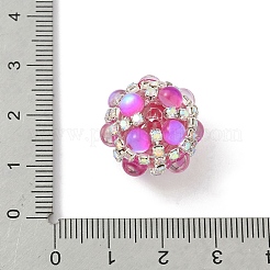 Sparkling Acrylic Encrusted Round Beads&nbsp;CLAY-NH0003-03S-03