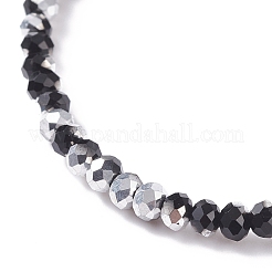 Natural  Lava Rock Essential Oil Stretch Bracelet with Glass for Women&nbsp;BJEW-JB07661