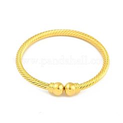 Round Brass Open Cuff Bangles&nbsp;BJEW-Z074-02G