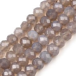 Natural Grey Agate Beads Strands&nbsp;G-C259-A36-5x8mm