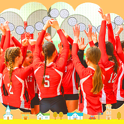 Paper Volleyball Hanging Banner&nbsp;AJEW-WH0752-464