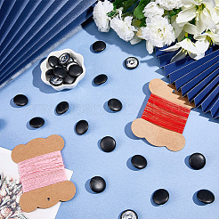 30Pcs 1-Hole Pu Leather Aluminum Buttons&nbsp;BUTT-GF0004-12A