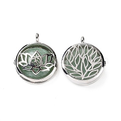 Natural Green Aventurine Locket Pendants&nbsp;G-G982-01P-01