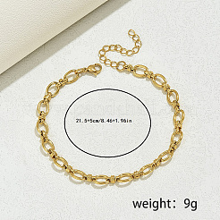 201 Stainless Steel Oval Ring Link Chain Anklets for Women Men&nbsp;RL5795-1
