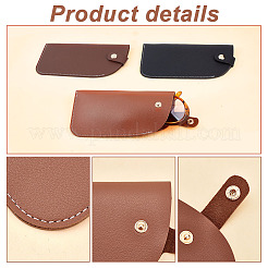 3Pcs 3 Colors PU Imitation Leather Slip-in Glasses Bag&nbsp;AJEW-PH0004-62