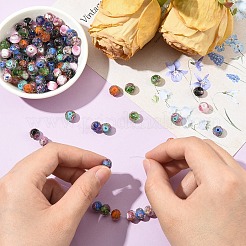 20Pcs Handmade Silver Foil Glass Lampwork Beads&nbsp;LAMP-YW0001-77