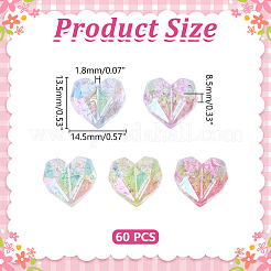 60Pcs UV Plating Transparent Crackle Acrylic Beads&nbsp;OACR-HY0001-27