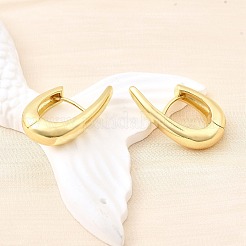Brass Teardrop Hoop Earrings&nbsp;EJEW-Z121-09G