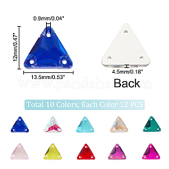100Pcs 10 Colors Triangle Shape Sew on Rhinestone&nbsp;GLAA-GA0001-59