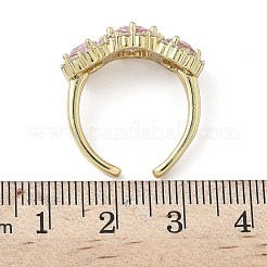 Brass Micro Pave Cubic Zirconia Cuff Rings&nbsp;RJEW-H256-01G