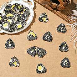30Pcs 6 Styles Tarot Alloy Heart Pendants&nbsp;FIND-CJ0004-05