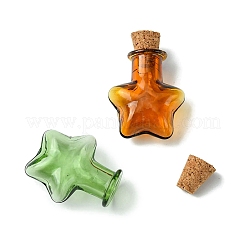 10Pcs 5 Colors Mini High Borosilicate Glass Bottle Bead Containers&nbsp;GLAA-FS0001-70