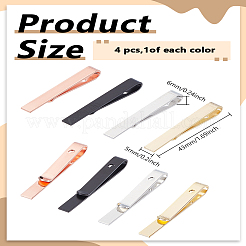 4Pcs 4 Colors Brass Collar Tie Clips for Men&nbsp;AJEW-LP0010-94