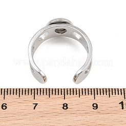 Hollow Heart 304 Stainless Steel Cuff Ring Components&nbsp;SA-CBA82C8-02A-P