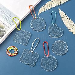40Pcs 10 Style Acrylic Transparent Blank Pendants with Glitter&nbsp;DIY-CJC0002-013