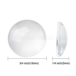 Transparent Glass Cabochons&nbsp;GGLA-R026-18mm