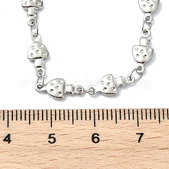 Autumn 304 Stainless Steel Mushroom Link Chain Necklaces&nbsp;NJEW-JN06134