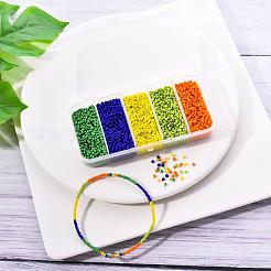 6000Pcs 5 Colors Glass Seed Beads&nbsp;SEED-YW0001-15B