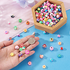 200Pcs 4 Styles Handmade Polymer Clay Flower Plum Blossom Beads&nbsp;CLAY-TA0002-05