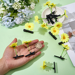 40Pcs Sunflower Resin & Iron Alligator Hair Clips&nbsp;PHAR-ME0001-03