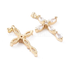 Brass Micro Pave Cubic Zirconia Pendants&nbsp;KK-F814-11G