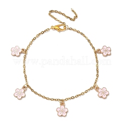 Flower Alloy Enamel Charm Bracelets&nbsp;BJEW-JB12285-03
