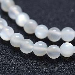 Natural White Moonstone Beads Strands&nbsp;G-P342-02A-4mm-AA