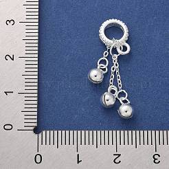 925 Sterling Silver Jingle Bell Tassel European Dangle Charms&nbsp;STER-D300-19S