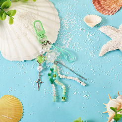 Jellyfish Glass & Acrylic Pendant Decorations&nbsp;HJEW-TAC0034