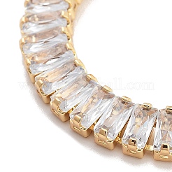 Brass Pave Clear Cubic Zirconia Rectangle Link Bracelets&nbsp;BJEW-YWC0002-11B-G