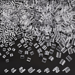 800Pcs 4 Style Transparent AS Plastic Base Buckle Hair Findings&nbsp;FIND-NB0004-37
