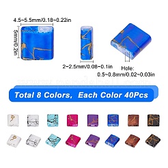 320Pcs 8 Style 2-Hole Glass Seed Beads&nbsp;SEED-SC0001-08