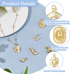 6Pcs 6 Styles Brass Pendants&nbsp;KK-HS0015-72