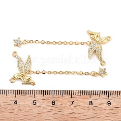 Rack Plating Brass Micro Pave Clear Cubic Zirconia Big Pendants&nbsp;KK-Z064-13G