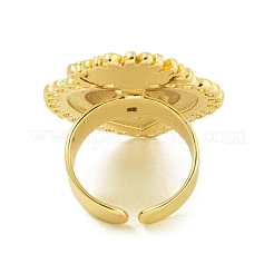Brass Open Cuff Rings for Women&nbsp;RJEW-U011-01G