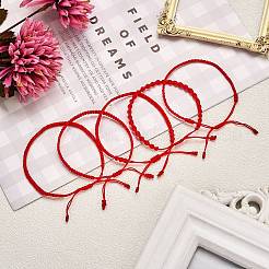 5Pcs 5 Style Nylon Thread Woven Braided Bracelets Set&nbsp;BJEW-SW00054
