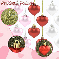 10Pcs 3 Styles Plastic Heart Pendant Decorations&nbsp;AJEW-FS0001-48